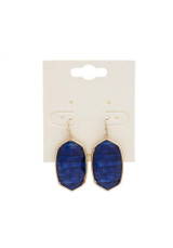 TYLER'S Marble Moroccan Shape Earrings Purple/Gold