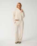 Rip Curl Cala Nights Textured Hoodie Natural Full front view