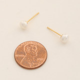 TYLER'S 14K Gold Dipped Freshwater Pearl Stud Earrings front view