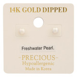 TYLER'S 14K Gold Dipped Freshwater Pearl Stud Earrings detail view