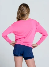 Lucky in Love Girls' Hype Long Sleeve in Pink back view