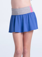 Lucky in Love Girls' Rib Line Flounce Skirt in Pink/Blue side view