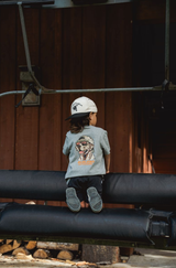 Burlebo Boys' Mallard Camo Dog Tee Dark Heather Grey Lifestyle