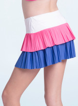 Lucky in Love Girls' Doubles Pleated Skirt Pink Blue detail view