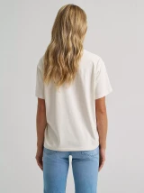 Wrangler Women's Action Packed Rodeo Girlfriend Graphic Tee in Egret front view