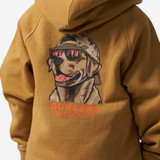 Burlebo Boys' Mallard Camo Dog Hoodie Light Brown Back Detail