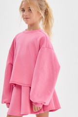 Good Girl Girls' Open Back Modal Knit Top in Pink detail