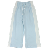 Tiny Whales Girls' Cozy Time Pants White/Baby Blue front view