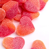 Candy Club Peach Hearts Gummies spill shot