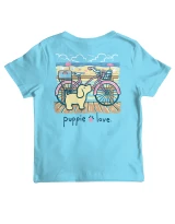 Puppie Love Girls' Beach Cruiser Pup Tee Sky graphic detail