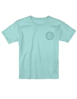 Puppie Love Girls' Aqua Camo Pup Tee in Celadon front view