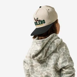 Burlebo Boys' Vintage Washed Fleece Hoodie in Classic Deer Camo back view