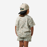 Burlebo Boys' Vintage Washed Tee in Classic Deer Camo side view