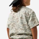 Burlebo Boys' Vintage Washed Tee in Classic Deer Camo back view