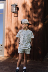 Burlebo Boys' Vintage Washed Tee in Classic Deer Camo lifestyle