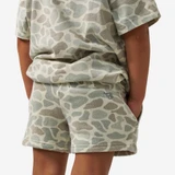 Burlebo Boys' Vintage Washed Shorts Classic Deer Camo side view
