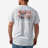 Burlebo Men's Buck Stamp Tee in Heather Ash Grey detail