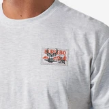 Burlebo Men's Buck Stamp Tee in Heather Ash Grey side view