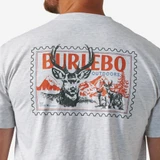 Burlebo Men's Buck Stamp Tee in Heather Ash Grey back view