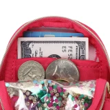 Packed Party Mini Clear Bow & Jewels Confetti Backpack Bag Charm close-up