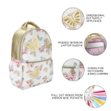 Packed Party Gold Butterfly Backpack with Tuckaway Wings side detail
