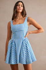 Mable Women's Stripe Mini Dress detail view