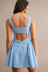 Mable Women's Stripe Mini Dress back view