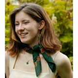 Model wearing Handker Royce Bandana B155 around neck