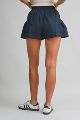 Mable Women's Seersucker Shorts Navy side view