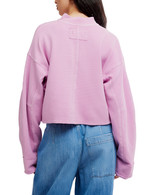 Free People Women's Celeste Quarter Zip Pullover Hummingbird Pink full view