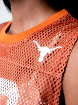 Established & Co. Women's University of Texas Vintage Practice Jersey colorway 045 fit detail