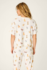 PJ Salvage Meet Me in Pawris Dog Pajama Top Ivory back view