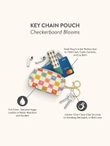 Checkerboard Blooms Key Chain Pouch