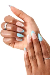Never Have I Ever French Waterlily Almond Press-On Nails detail