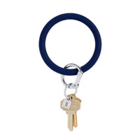 Midnight Navy Silicone Big O Key Ring