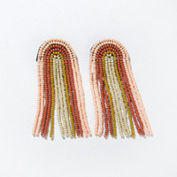 Ink & Alloy Rainbow Fringe Seed Bead Earrings