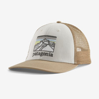 Patagonia Line Logo Ridge LoPro Trucker Hat - White/ Oar Tan