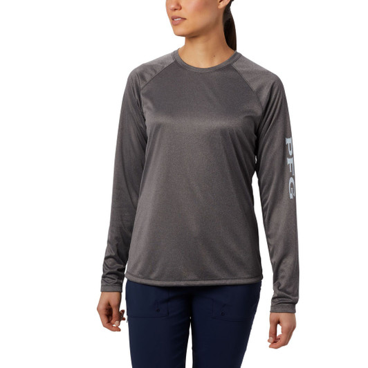 Houston Astros Columbia Women's Tidal Long Sleeve Hoodie T-Shirt - Gray