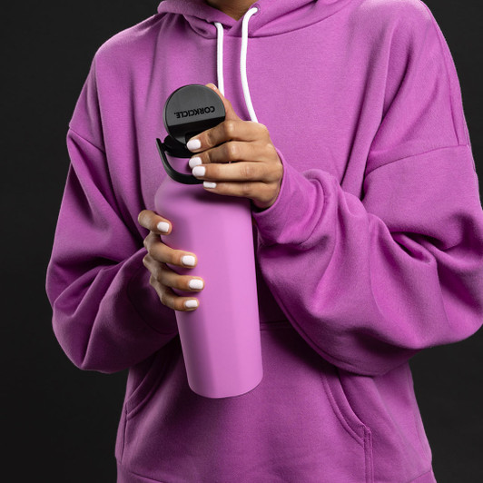 Corkcicle 20 oz Sport Canteen, Stainless Steel, Triple Insulated,  Spill-Proof, Water Bottle, Periwinkle, Quick Sip Lid