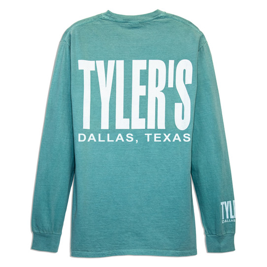 TYLER'S Seafoam Long Sleeve Comfort Color Pocket Tee back view