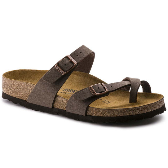 Birkenstock Kids' Mayari Sandals in mocha Birkibuc with adjustable straps