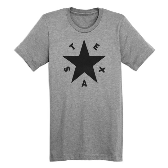 TYLER'S Texas Star Tee Heather Grey back view