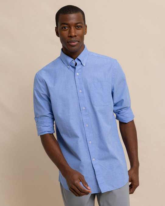 Southern Tide Men's Sullivans Solid Sport Shirt - Sail Blue