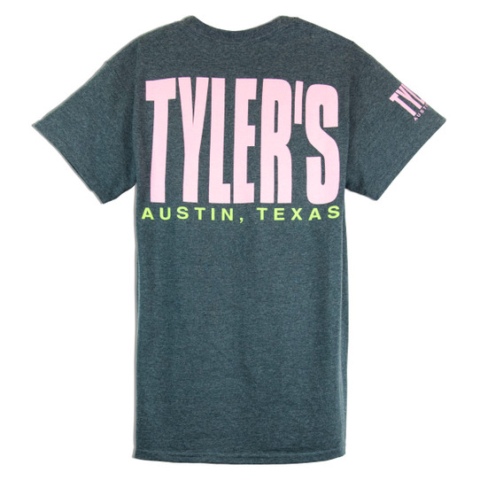 TYLER'S Dark Heather/Azalea Block Tee - Austin
