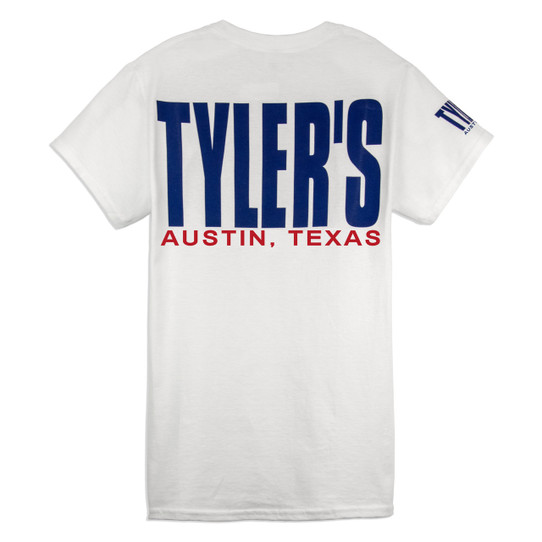 TYLER'S White/Navy Block Tee Austin view