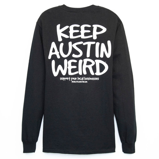 Keep Austin Weird embroidered fringe-detail hoodie Black