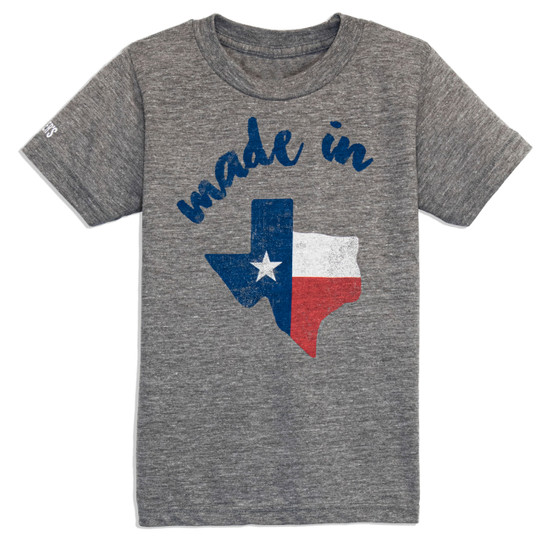 TYLER'S Toddlers' Heather Grey Made In Texas Tee