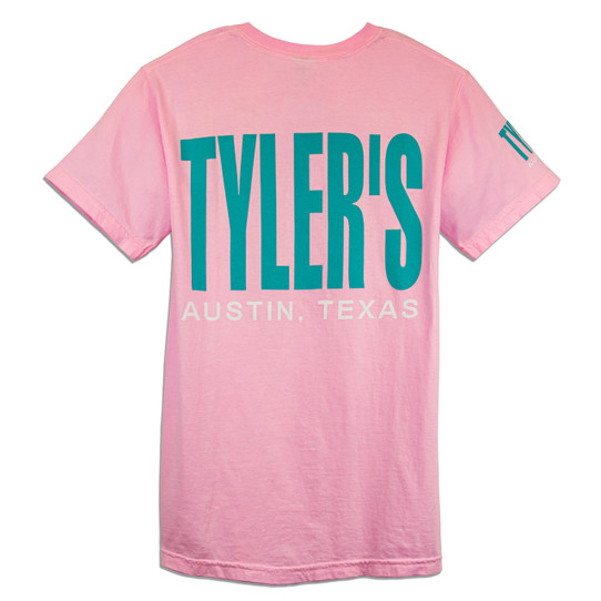 TYLER'S Blossom Pink/Teal Comfort Color Tee back view