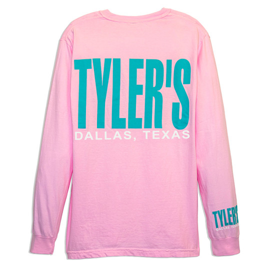 TYLER'S Blossom Pink/Teal Long Sleeve Comfort Color Tee back view
