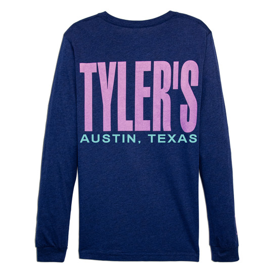 TYLER'S Navy/Panther Pink Long Sleeve Track Tee - Austin